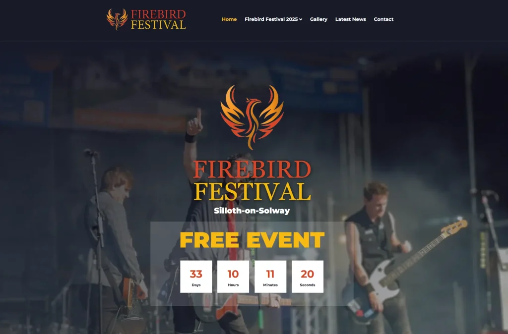 Brand-New Website for Firebird Festival 1 The Firebird Festival Silloth New Website